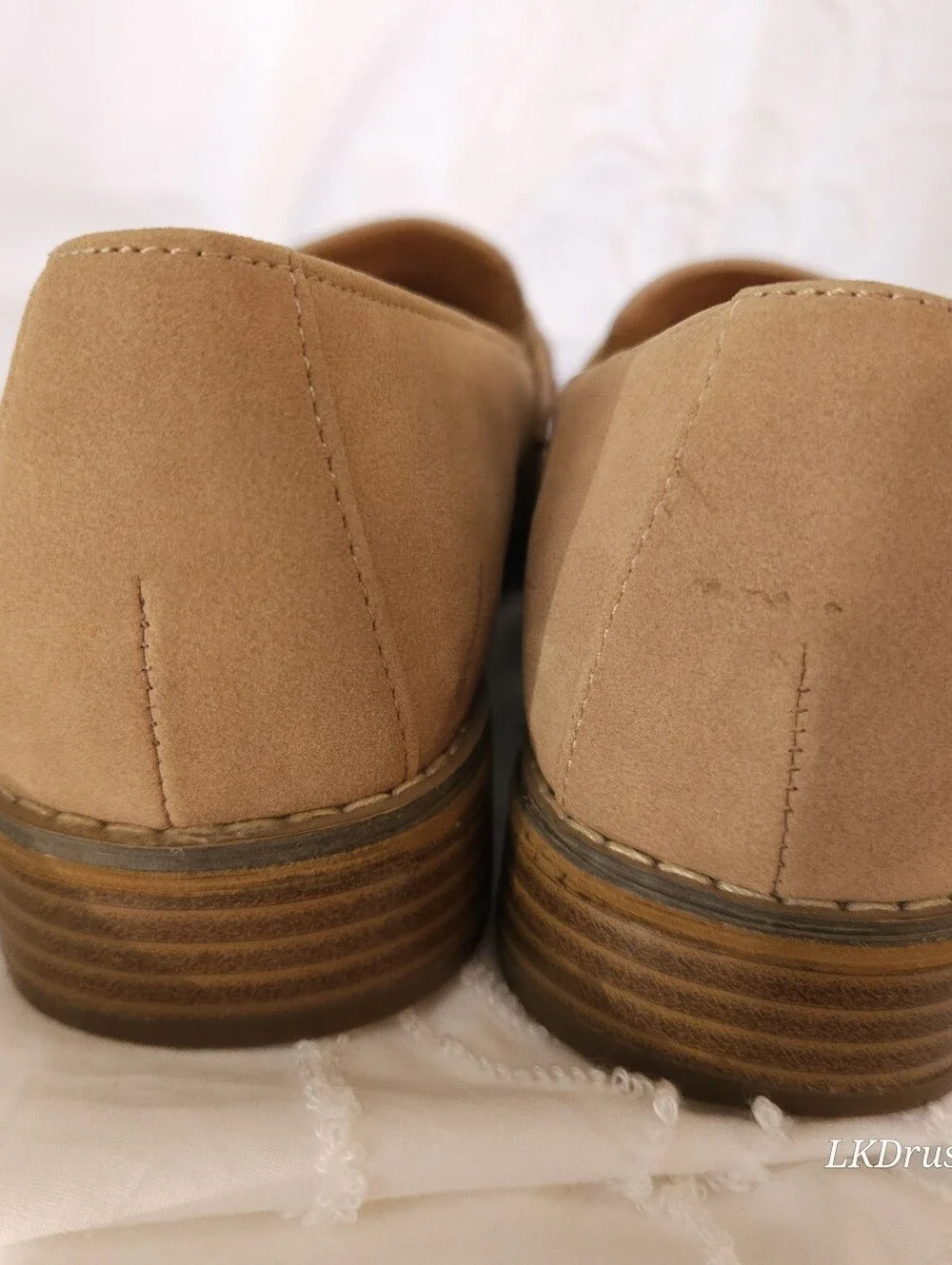 Indigo Road Beige Suede Woven Accent Women's Loafers Sz 7.5
